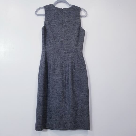 J. Crew Wool Blend Gray Chevron Print Sheath Dress Professional Work - Picture 2 of 13